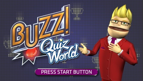 Buzz: Quiz World title screen for PSP